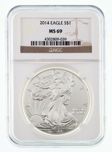 2014 Argent American Eagle Classé Par NGC Comme - $1,433.35 MXN