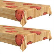 HOME &amp; HOOPLA Basketball and Sports Party Supplies - Wood Court Plastic Table Co - £12.70 GBP