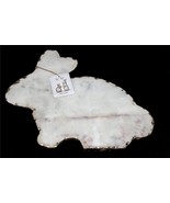 Hip &amp; Hop Bunny Shaped Thick Gold Border HEAVY Marble Cutting / Cheese B... - $61.72 CAD