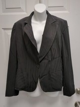 JONES NEW YORK Black Stretch Black Blazer Lined One Button Womens SIZE 12 - $19.79