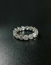 2ct Heart Simulated Diamond Full Eternity Wedding Ring 14k White Gold Plated - £82.44 GBP