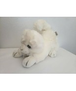 Walmart White Cat Plush Stuffed Animal Crouching Stretching Yellow Eyes - £17.89 GBP