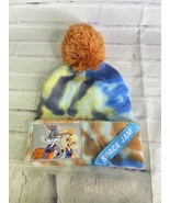 Space Jam Bugs Lola Bunny Tie Dye Knit Pom Cuff Beanie Hat Cap Adult OSFM - £19.22 GBP