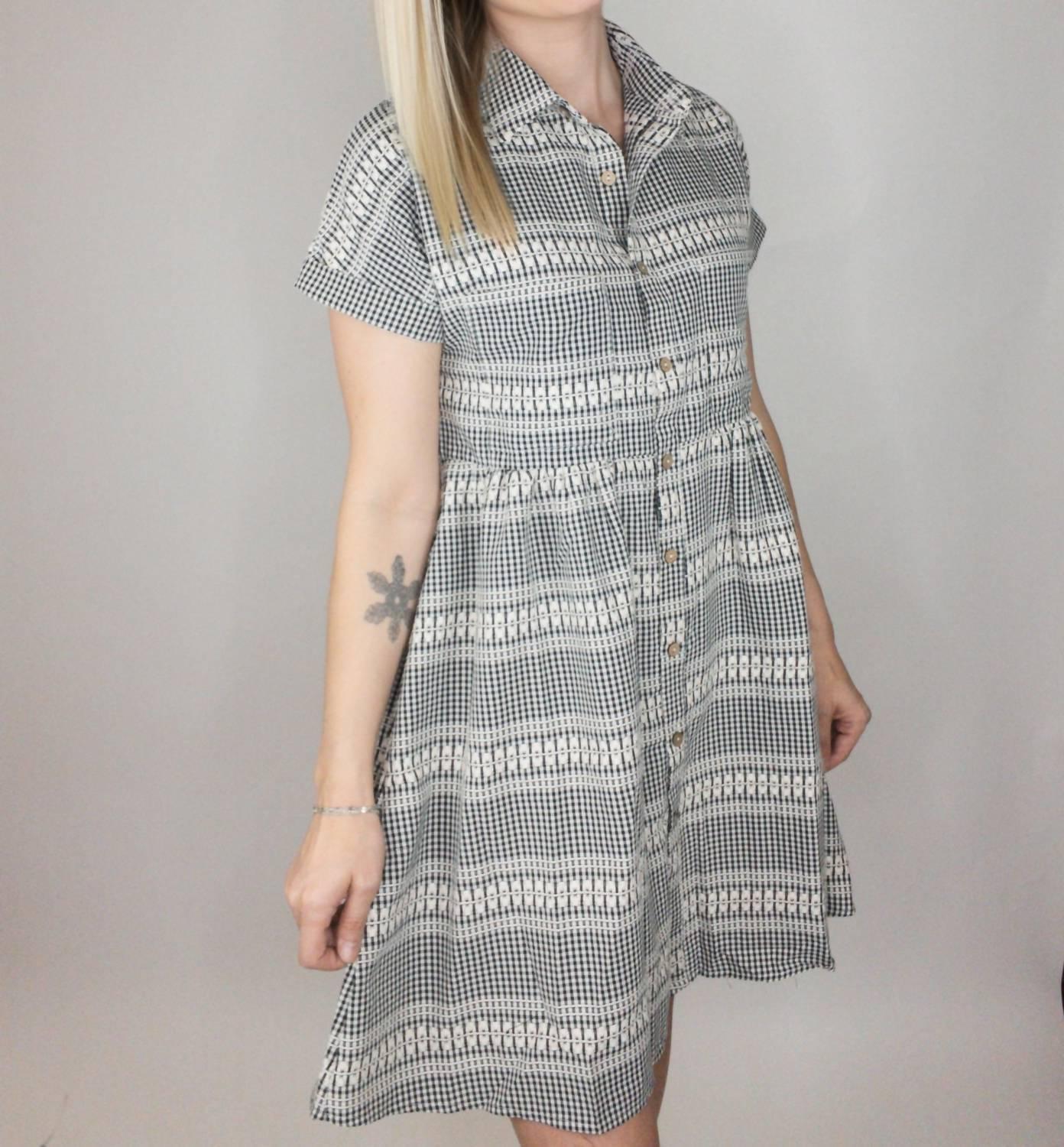 Mikarose Gingham Check Dress Grey - $44.00