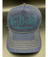 NEW Von Dutch 4410 Stone Denim Blue Rheinstone Trucker Hat Cap Snapback - £31.26 GBP