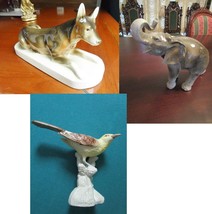 1950s Royal Dux Bohemia Bird Figurine # 359 7&quot; Elephant Shepherd Dog Pick 1 - £57.76 GBP+