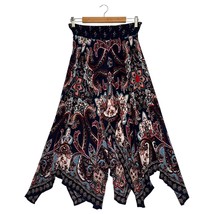 Bila Skirt Womens Medium Blue Boho Handkerchief Hem Paisley Midii Festiv... - $520.22 MXN