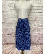 Pendleton Womens Blue Floral 100% Silk Pleated Skirt A- Line Midi Size 8... - £44.37 GBP