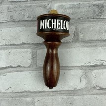 Michelob Beer Wood Tap Handle 5.5&quot; Tall Gold Brown Man Cave - $283.32 MXN