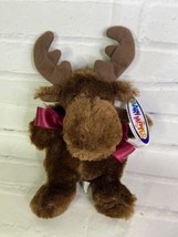 Mary Meyer Merle Moose Plush With Bow Stuffed Animal Toy Brown The Hartford - £16.41 GBP