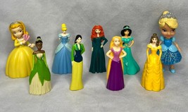 Disney Princess PVC Figures Cake Toppers Lot of 9 Mulan Cinderella Tiana, More - £17.01 GBP