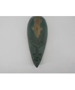 Green Wood Tribal Mask Tiki Fish African Hawaii Polynesian Aborigines Is... - $19.99