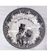 2 Royal Wessex Halloween Bride Groom Skeleton Death Do Us Part Dinner Pl... - $60.29 CAD