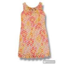 Lilly Pulitzer Resort Sunkissed Bright Pink Yellow Sleeveless Lace Dress - 2 - £78.63 GBP