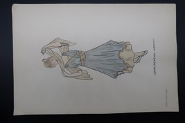 Antique Fashion Design Hand Colored Illus. Art Signed Annie Horton Compl... - €42,79 EUR