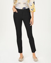allbrand365 designer Womens Petite Solid Newport Slim Leg Pants Deep Black 12 P - £40.71 GBP