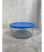 Pyrex Round Glass 7-Cup Food Storage Bowl with Light Blue Lid Cover - $15.18