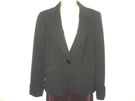 Lafayette 148 New York Blazer Size 2 Black w/ Silver Pin Stripes Classic Jacket - £18.65 GBP