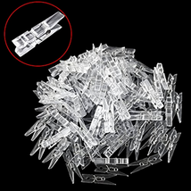 100 Pcs Mini Clear Plastic Utility Paper Clothespins Clothes Line Photo Clips - £20.02 GBP