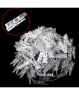 100 Pcs Mini Clear Plastic Utility Paper Clothespins Clothes Line Photo ... - £20.08 GBP