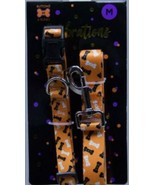 Buttons &amp; Bones Halloween Dog Collar &amp; Leash Set Size Medium - $15.82