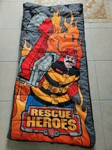 VTG. FISHER PRICE REVERSIBLE RESCUE HEROES SLEEPING BAG 76cm x 145cm - £27.42 GBP