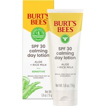 BURTS BEES SPF 30 Calming Day Lotion with Aloe and Rice Milk for Sensitive Skin, - £9.30 GBP