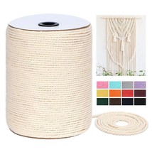 Macrame Cord 4Mm X 328Yards(984Feet),Natural Cotton Macrame Rope - 3 Strands Twi - £27.13 GBP