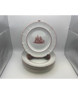 Set of 6 Wedgwood Georgian Collection FLYING CLOUD Rust Red Salad Plates - $2,218.38 MXN