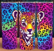 Lisa 90s Frank  Rainbow Cheetah Print Cup Mug Tumbler 20oz - £15.65 GBP