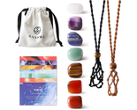7 Chakra Healing Crystal Necklace Set,Handmade Weave Rope - $17.64