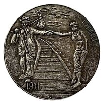 Lucky  &amp; Gift Copper “couple On The Railway  25 mm  Coin #CL154 - €2,42 EUR
