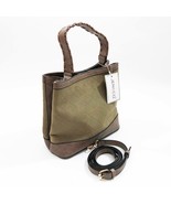 Jen &amp; Co Satchel Maude 11.5x10x5.5 inches Grey/Green &amp; Taupe Handbag Purse - $49.49