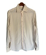 Ryan Kenny Men&#39;s Size 15 1/2 Yellow Striped Button Down Shirt Flip Cuff ... - $26.46 CAD