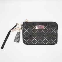 Victoria&#39;s Secret Women&#39;s Studded Clutch Handbag Wristlet Black Makeup Bag - $29.69