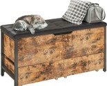 Likimio Storage Bench, Vintage Brown And Black Wooden Box, Supports 320 ... - $129.98