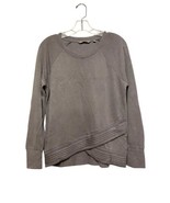 Athleta Serenity Criss Cross Pullover Sweatshirt Size Small Gray Lounge ... - $18.14