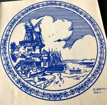 M20 -  Ceramic Waterslide Decal - 1 Blue Dutch Windmill/Ocean Plate Decals - 6&quot; - £1.99 GBP
