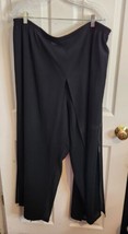 Women 3x Plus Black Wide Leg Dress Pants Chiffon Skirt Overlay Flared Lo... - £11.95 GBP