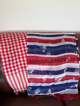 Lot of Classic Red &amp; Cream Cotton Blend Gingham &amp; Patriotic Nautical Wom... - $13.09