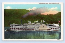 Steamboat on Ohio River Madison Indiana IN UNP WB Postcard P2 - £3.85 GBP