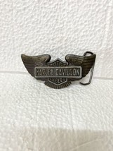 Vintage 70’s Harley Davidson Motorcycles Belt Buckle Shield &amp; Wings 4” x 2” - £23.36 GBP