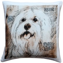 Mischievous Maltese 17x17 Dog Pillow, with Polyfill Insert - £40.17 GBP