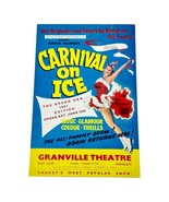 Carnival On Ice Theatre Granville UK Show Flyer Poster Ad Handbill 1961 - £50.93 GBP