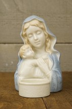 Vintage Christmas Porcelain Catholic Mother Mary Madonna Baby Jesus Candleholder - £22.45 GBP
