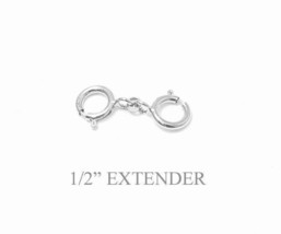 ( W) 1/2&quot;  Solid STERLING SILVER  Link Extender Safety Chain Necklace Bracelet - £5.56 GBP
