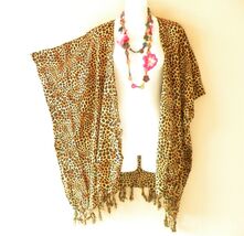 CB652 Animal Skin Cardigan Duster Kaftan Open Plus Jacket Coverup Top up... - $24.90