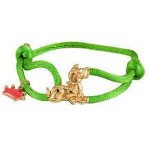 Disney Couture 14KT Gp Bambi Green Silk Adjustable Bracelet**Collectible!**Nwt!! - £26.36 GBP