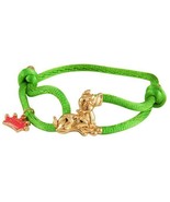 DISNEY COUTURE 14KT GP BAMBI GREEN SILK ADJUSTABLE BRACELET**COLLECTIBLE... - $23.23 CAD