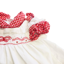Polly Flinders Smocked Red White Gingham Dress 12 Months Vtg Little Girl... - $26.72
